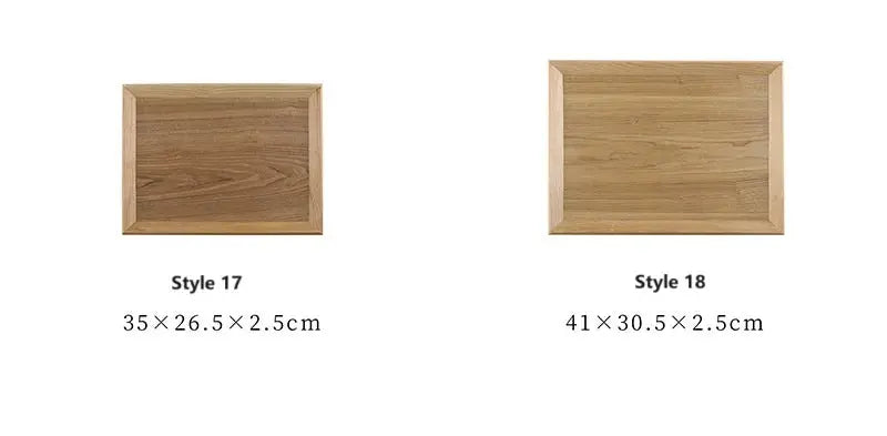 HeMu Natural Walnut Wooden Rectangular Tray Round Beech Handle Tray Kitchen Bread Fruit Shelving Restaurant Hotel Serving Tray colegio culinario de morelia