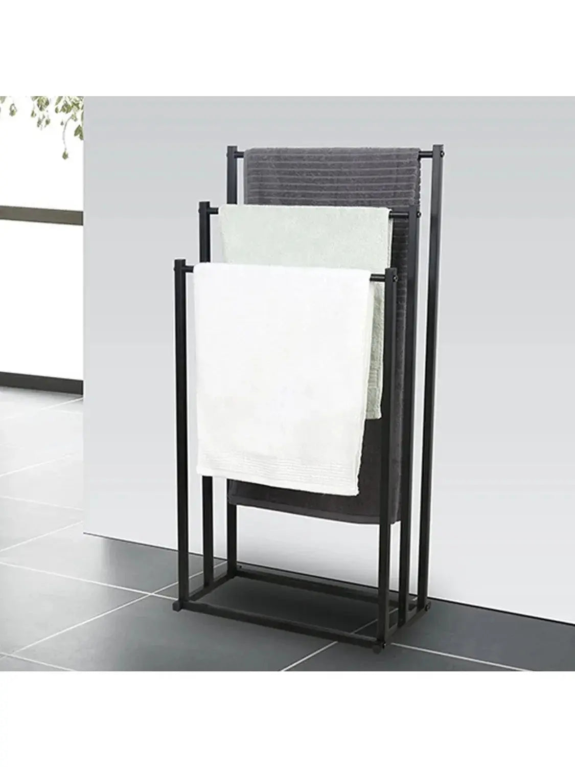 Handtuchhalter, Badezimmer Handtuchstange, Freistehender Handtuchständer, Badetuchhalter, mit 3 Handtuchstangen, Metall colegio culinario de morelia