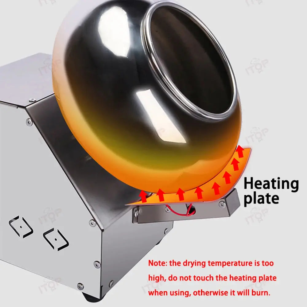 ITOP Chocolate Sugar Coasting Machine 30cm Roller Commercial Small Candy Coater Machine Chocolate Bean Coating Dragee Machine colegio culinario de morelia