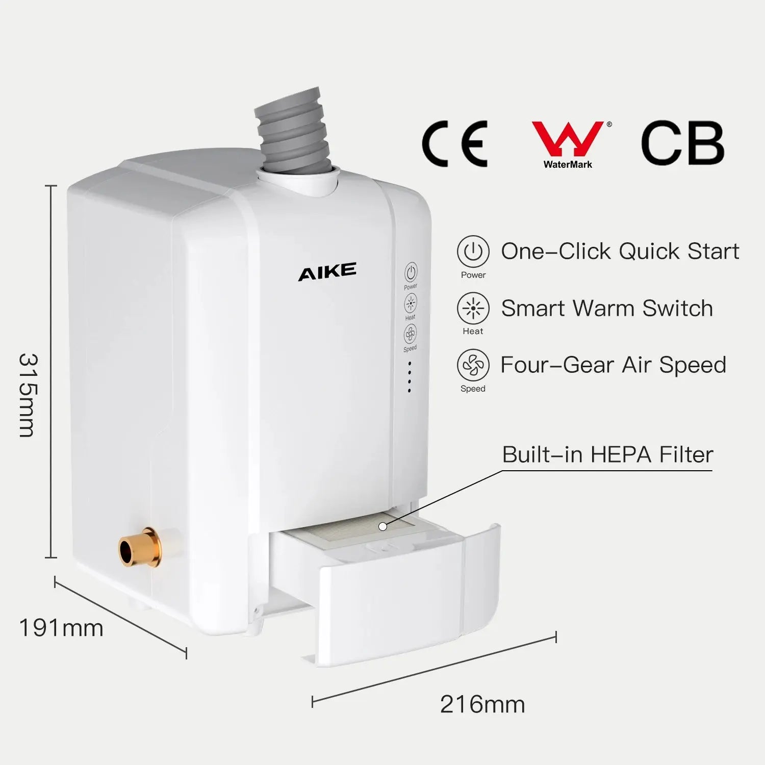 AIKE Automatic Air Hands Dryer Creative Hands Washing and Drying 2 in 1 Design Air Tap Bathroom Faucet with Hand Dryer AK7120 colegio culinario de morelia