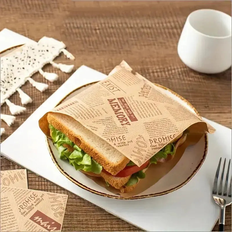 50pcs Sandwich Wrappers, Greaseproof Non-Stick Parchment Paper, Cute Pattern Food Wrapper, Baking Tools, Kitchen Gadgets colegio culinario de morelia