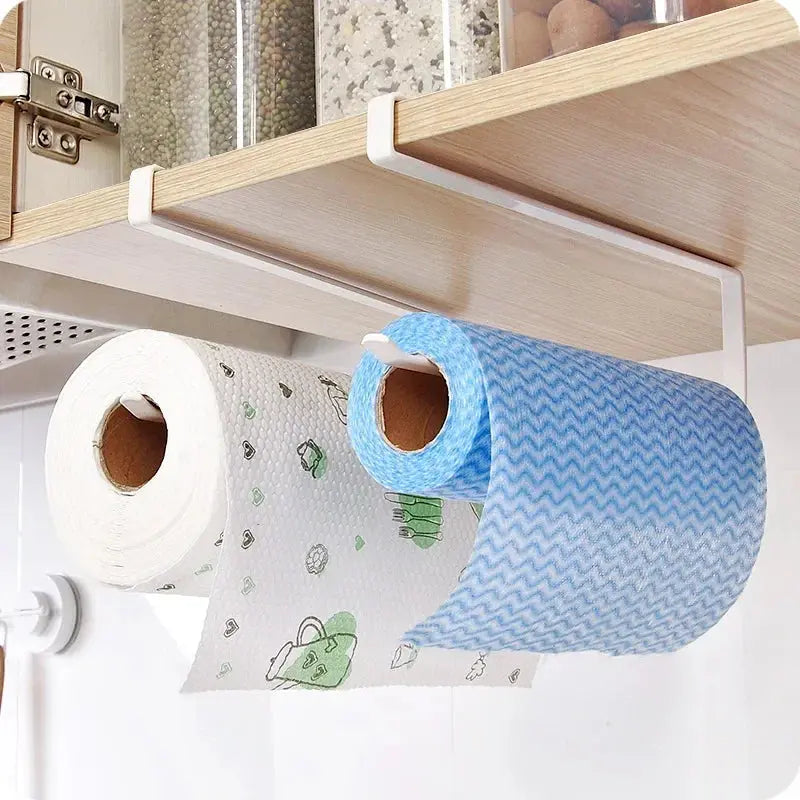 Kitchen Tissue Holder Punch-Free Paper Towel Holder Hanging Toilet Roll Paper Holder Towel Rack Bathroom Cabinet Door Hook Orga colegio culinario de morelia