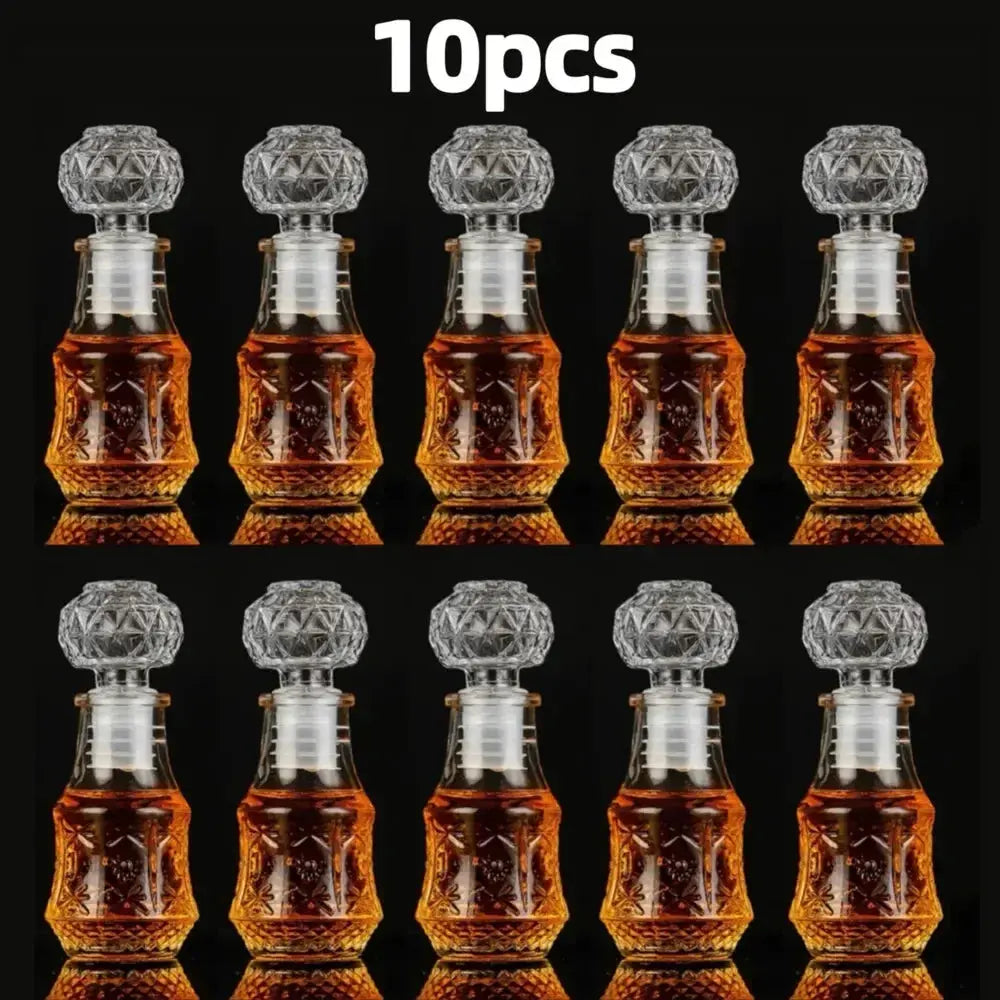 5 10 15 Pcs Whiskey Liquor Bottle 50ml Cute Glass Dispenser Mini Alcohol Guest Gift Wedding Decanter Wine Pot Shot Jars Bar Set colegio culinario de morelia