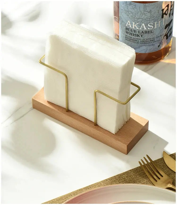 Desktop Organizer Tableware Supplies Wood Tissue Paper Holder Napkin Holder Brass Tissue Box StorageToothpick Box colegio culinario de morelia