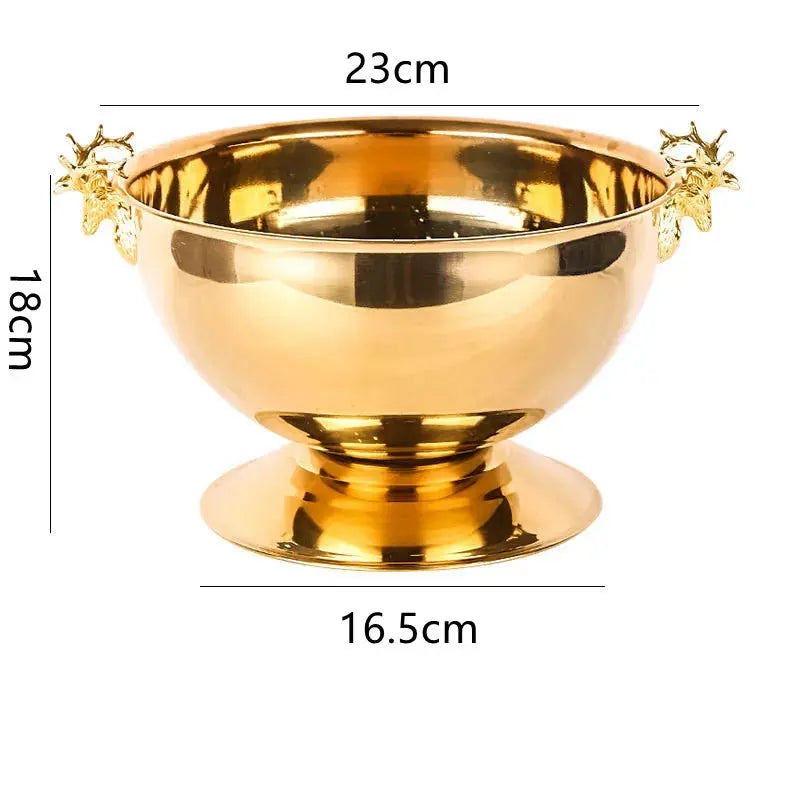 3L Bottle Cooler 304 Stainless Steel Deer Head Ear Can Cooler Champagne Bowl Bucket Keg Double Wall Beer Ice Bucket Bar Supplies colegio culinario de morelia