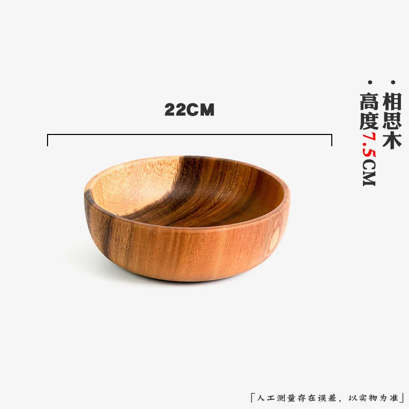 Extra Large Siwood Bowl Tray Set, Round Wooden Tray, Extra Large Salad Bowl, Solid Wood Tray, Custom Mixing Bowls, Ramen Chef's Market