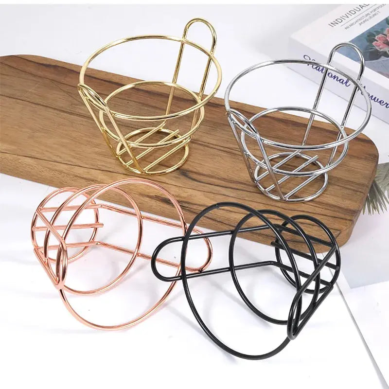 French Fries Stand Cone Basket Fry Holder with Dip Dishe Cone Snack Fried Chicken Display Rack Food Shelves Bowl Kitchen tools colegio culinario de morelia