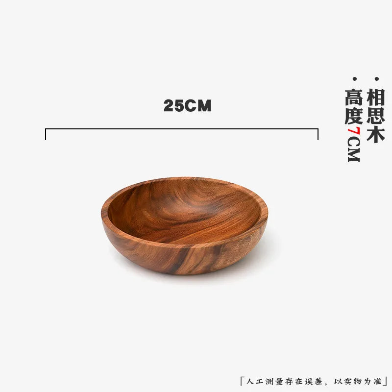 Extra Large Siwood Bowl Tray Set, Round Wooden Tray, Extra Large Salad Bowl, Solid Wood Tray, Custom Mixing Bowls, Ramen Chef's Market