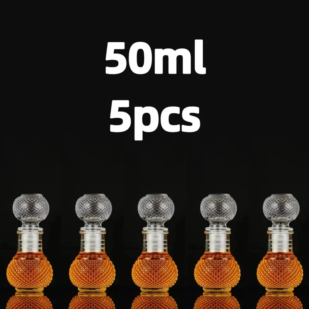 5 10 15 Pcs Whiskey Liquor Bottle 50ml Cute Glass Dispenser Mini Alcohol Guest Gift Wedding Decanter Wine Pot Shot Jars Bar Set colegio culinario de morelia