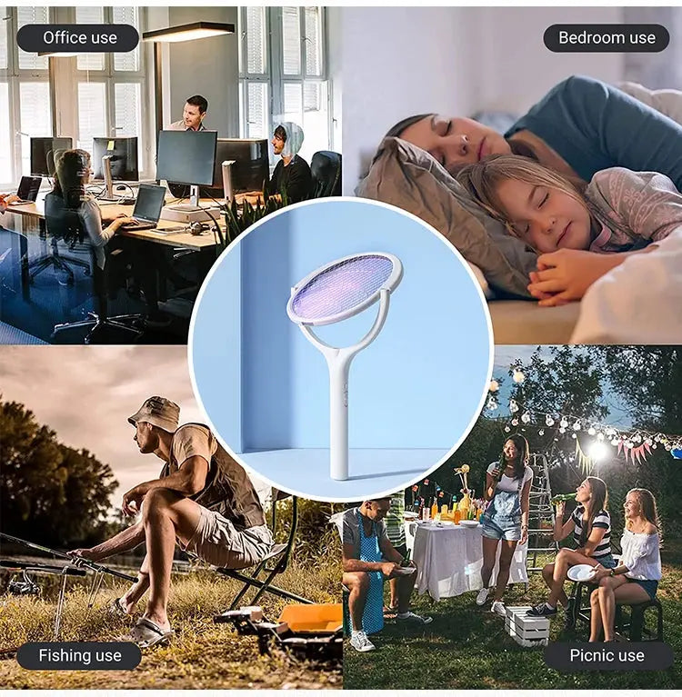 5 In 1 Fast Charging Racket Kill Fly Bug Safety Insulated Battery Powered Lamp ABS Adjustable Electric Mosquito Swatter colegio culinario de morelia