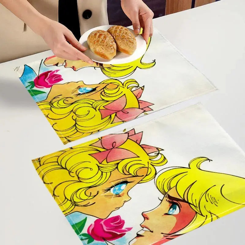 Candy Candy  Placemat Custom Cotton Linen Dining Table Mats Bohemian Coaster Pad Bowl Cup Mat Home Decor 7.17WJY colegio culinario de morelia