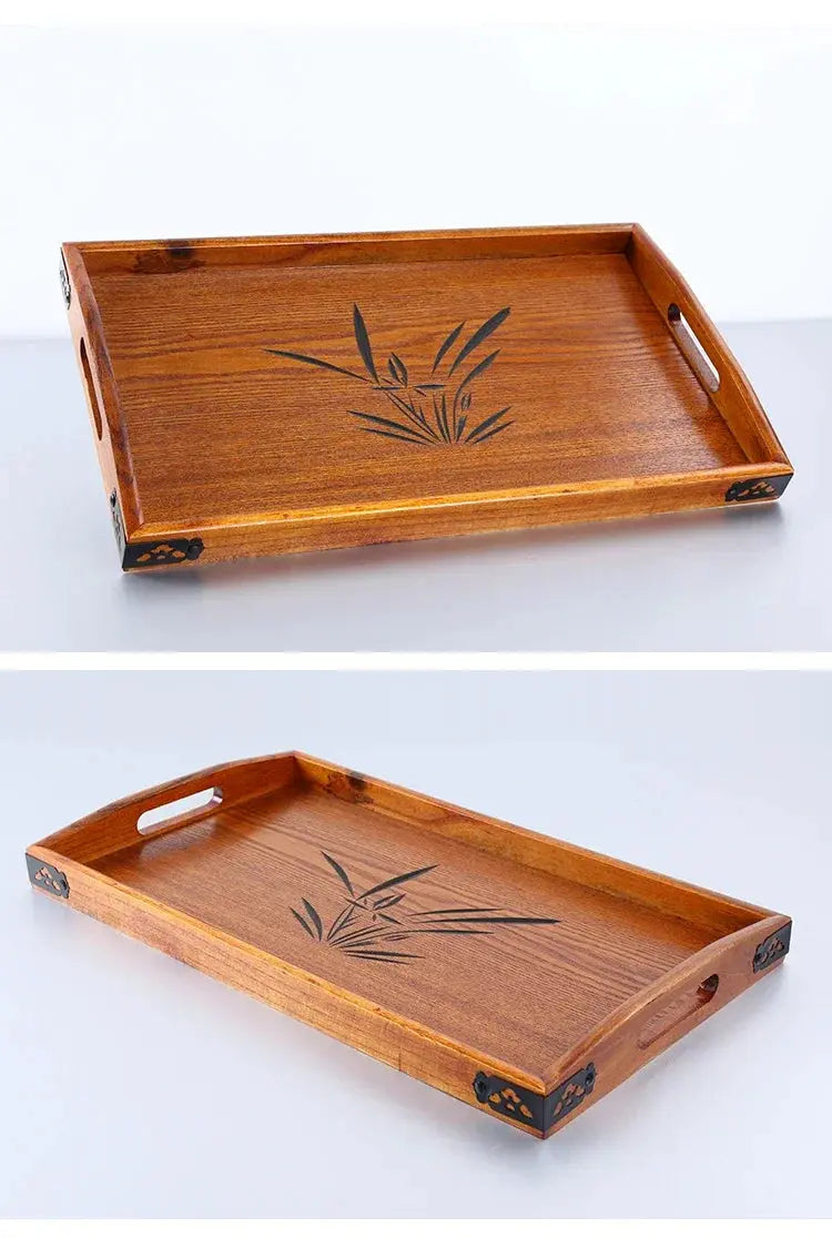 Japanese Wooden Tray Tea Tray Portable Decorative Miscellaneous Storage Tea Set Kitchen Storage Restaurant Service Tray colegio culinario de morelia