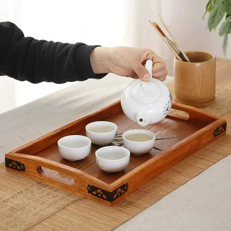 Japanese Wooden Tray Tea Tray Portable Decorative Miscellaneous Storage Tea Set Kitchen Storage Restaurant Service Tray colegio culinario de morelia