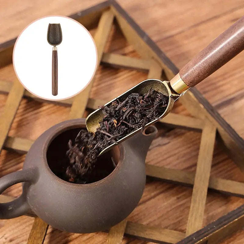 1pcs  Wooden Spoon Japanese Tea Spoon Ebony Teaspoon Wood Retro Creative Tea Shovel Tea KongFu Tea Ceremony Accessories Gift colegio culinario de morelia