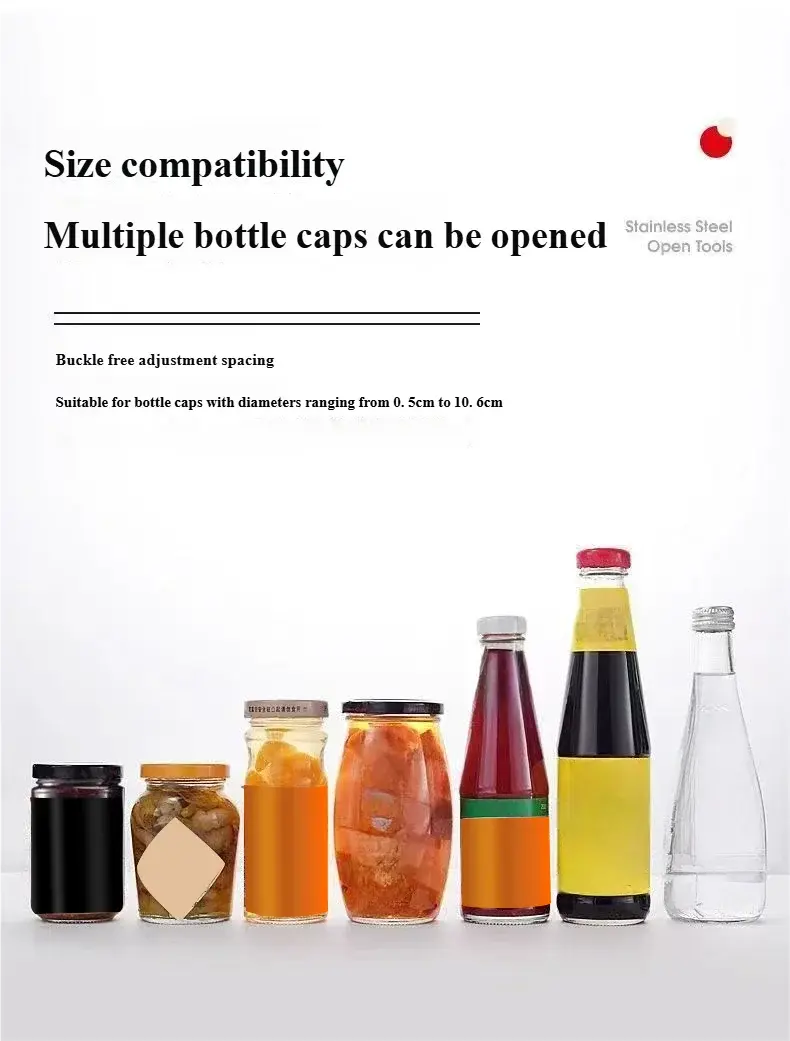 Can Opener Adjustable Stainless Steel Non-Slip Multifunction Manual Jar Bottle Bottle Lid Opener Gadget Home Gadgets Accessories colegio culinario de morelia