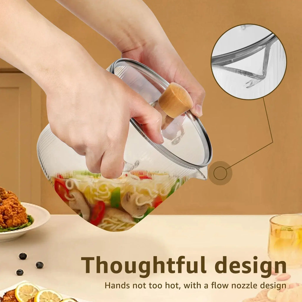 Glass Saucepan Clear Cooking Pot with Lid 16CM Heat Resistant Glass Soup Pot Dual Handles Glass Stovetop Kitchen Cooking Tools colegio culinario de morelia