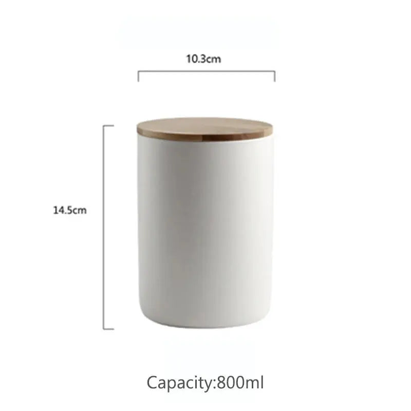European Ceramic Storage Jar Canister Minimalist Style Kitchen Sealed Grain Dispenser Home Coffee Tea Sugar Container Organizer colegio culinario de morelia
