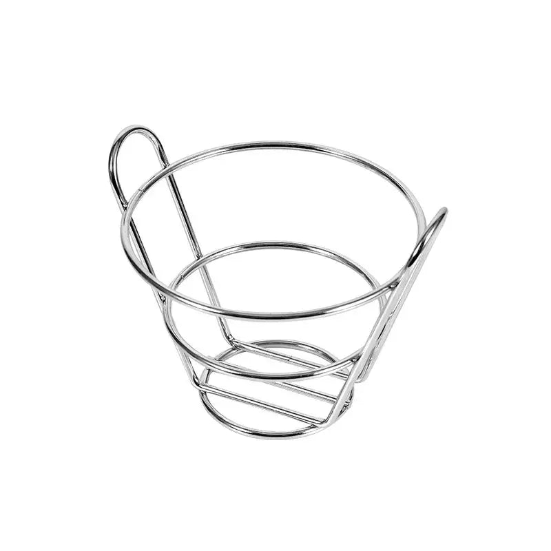 French Fries Stand Cone Basket Fry Holder with Dip Dishe Cone Snack Fried Chicken Display Rack Food Shelves Bowl Kitchen tools colegio culinario de morelia