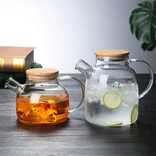 1L/1.8L Large Capacity Glass Teapot High Temperature Resistant Kettle for Steamed Juice Fruit & Iced Tea Home Kitchen Access colegio culinario de morelia