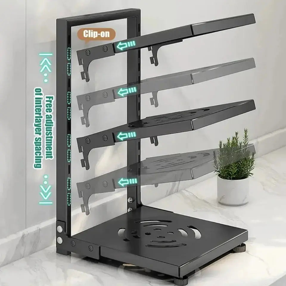 Kitchen Under Sink Pot Holder Multilayer Frying Pan Rice Cooker Seasoning Storage Rack Adjustable Stainless Steel Organizer colegio culinario de morelia