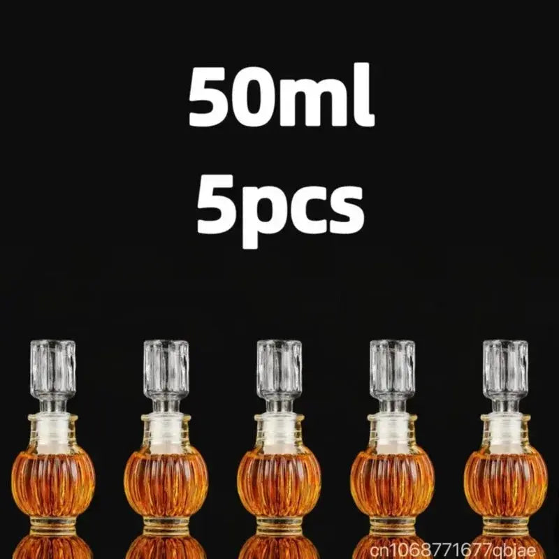 5 10 15 Pcs Whiskey Liquor Bottle 50ml Cute Glass Dispenser Mini Alcohol Guest Gift Wedding Decanter Wine Pot Shot Jars Bar Set colegio culinario de morelia