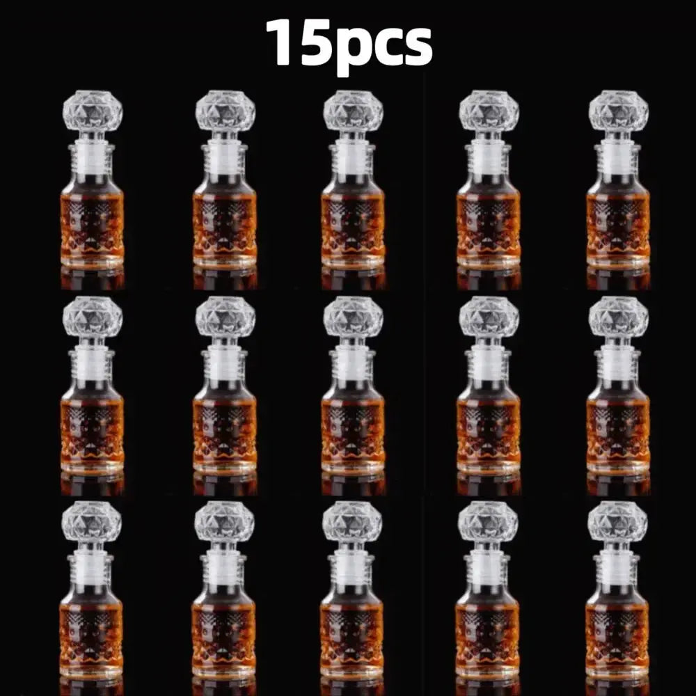 5 10 15 Pcs Whiskey Liquor Bottle 50ml Cute Glass Dispenser Mini Alcohol Guest Gift Wedding Decanter Wine Pot Shot Jars Bar Set colegio culinario de morelia