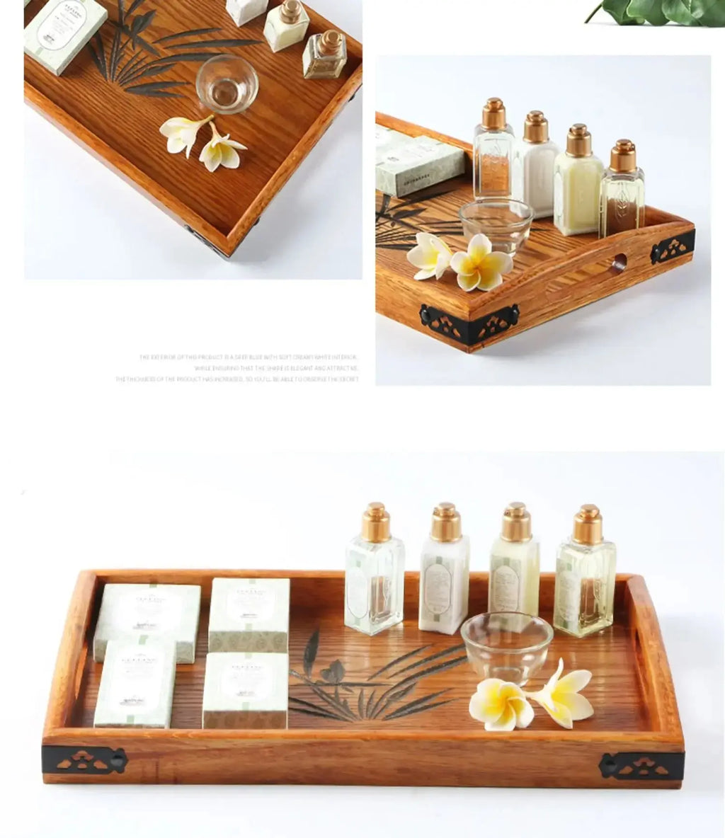 Japanese Wooden Tray Tea Tray Portable Decorative Miscellaneous Storage Tea Set Kitchen Storage Restaurant Service Tray colegio culinario de morelia