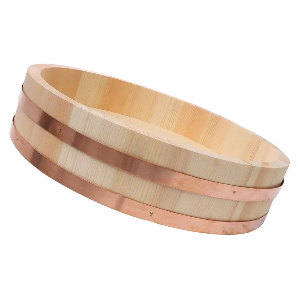 1pc Thick Wall Wooden Sushi Rice Bucket Hand Polished Japanese Hangiri Rice Mixing Tub Kitchen Dining Bar Accessories colegio culinario de morelia