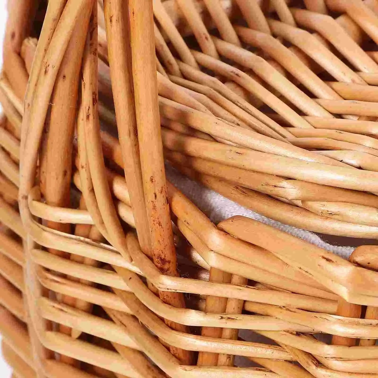 Foldable Picnic Basket Wicker Tray Decor Daily Supplies Multi-function Storage Shopping Bins with Lids colegio culinario de morelia