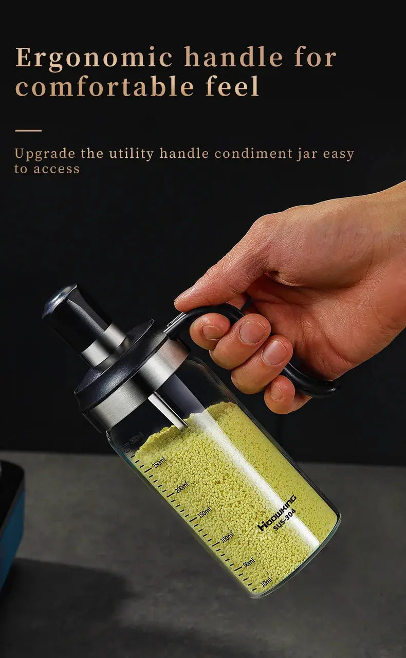 1pc Spice seasoning  bottle  kitchen supplies glass transparent sugar bottle with spoon seasoning bottle Salt and Pepper bottle colegio culinario de morelia