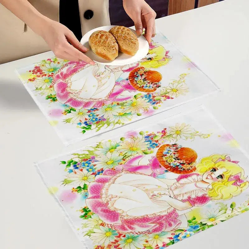 Candy Candy  Placemat Custom Cotton Linen Dining Table Mats Bohemian Coaster Pad Bowl Cup Mat Home Decor 7.17WJY colegio culinario de morelia