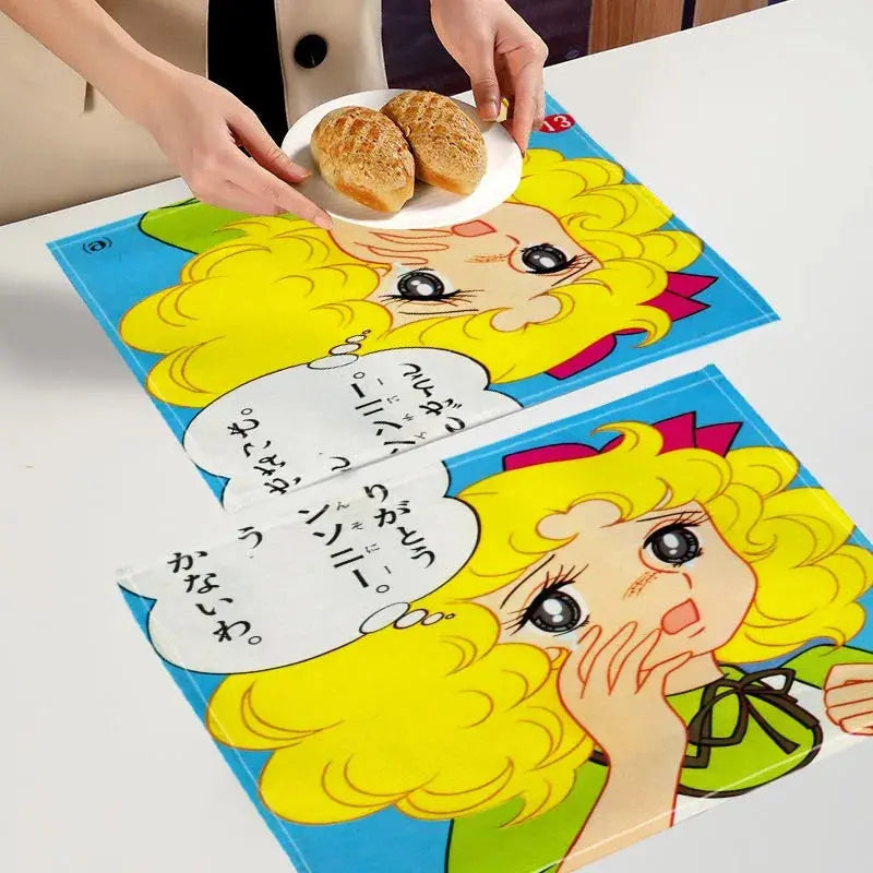 Candy Candy  Placemat Custom Cotton Linen Dining Table Mats Bohemian Coaster Pad Bowl Cup Mat Home Decor 7.17WJY colegio culinario de morelia