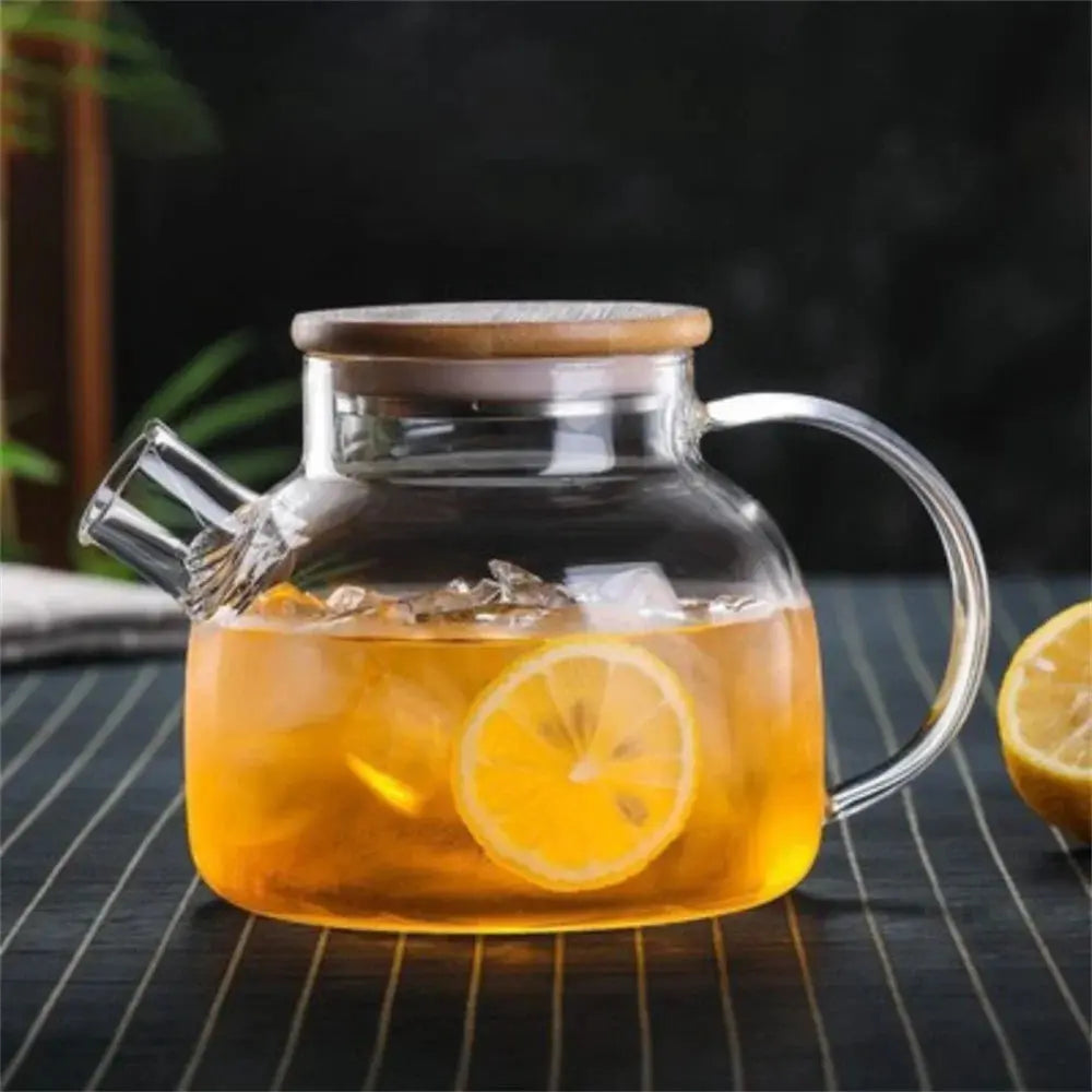 1L/1.8L Large Capacity Glass Teapot High Temperature Resistant Kettle for Steamed Juice Fruit & Iced Tea Home Kitchen Access colegio culinario de morelia