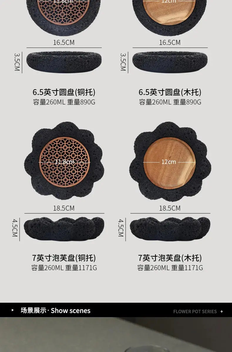 Japanese Tableware Rock Sushi Plate Coal Ball Volcanic Stone Swing Plate Steak Plate Hotel Creative Dining Plate Sushi Dish colegio culinario de morelia