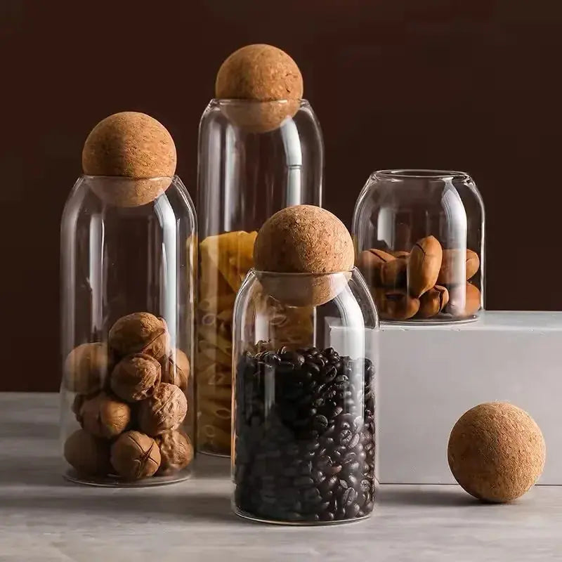 Glass Sealed Jar Kitchen Miscellaneous Grain Storage Jar Coffee Bean Transparent Glass Product Storage Jar colegio culinario de morelia