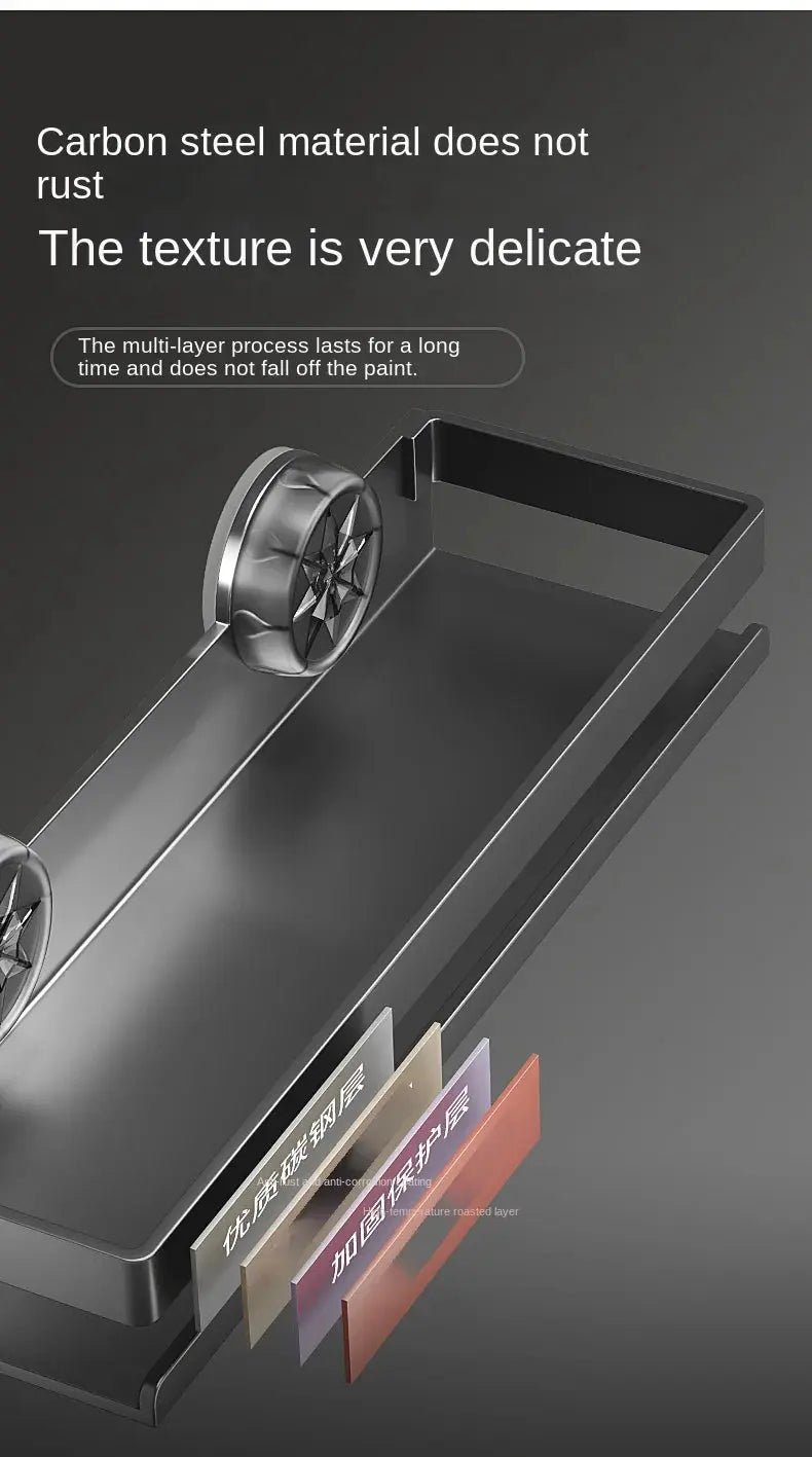 Kitchen suction cup storage rack, wall-mounted seasoning bottle box, multifunctional storage rack for spices, no drilling requir colegio culinario de morelia