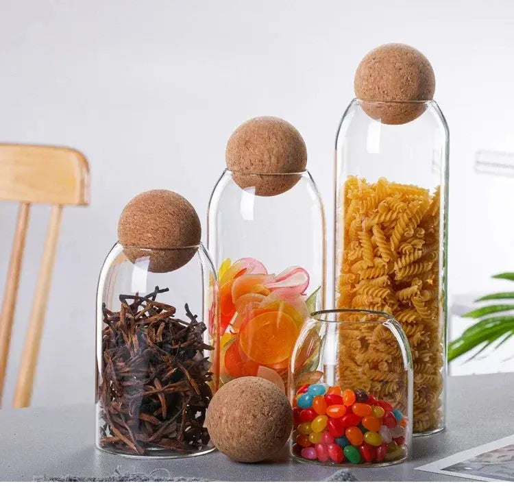 Glass Sealed Jar Kitchen Miscellaneous Grain Storage Jar Coffee Bean Transparent Glass Product Storage Jar colegio culinario de morelia