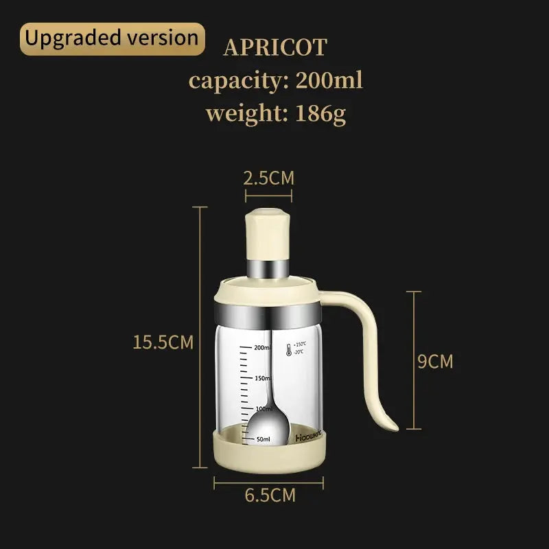 1pc Spice seasoning  bottle  kitchen supplies glass transparent sugar bottle with spoon seasoning bottle Salt and Pepper bottle colegio culinario de morelia