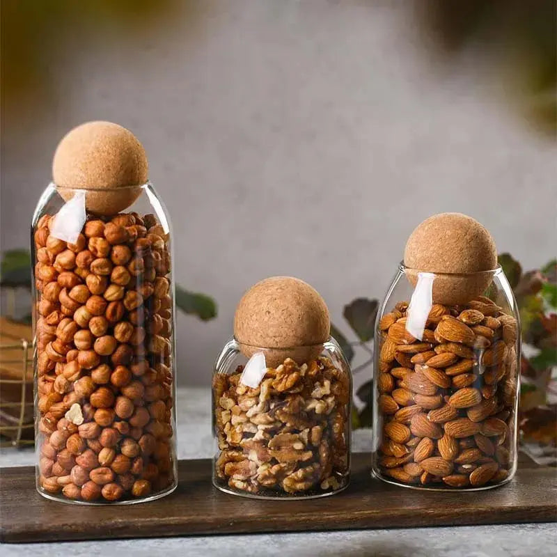 Glass Sealed Jar Kitchen Miscellaneous Grain Storage Jar Coffee Bean Transparent Glass Product Storage Jar colegio culinario de morelia