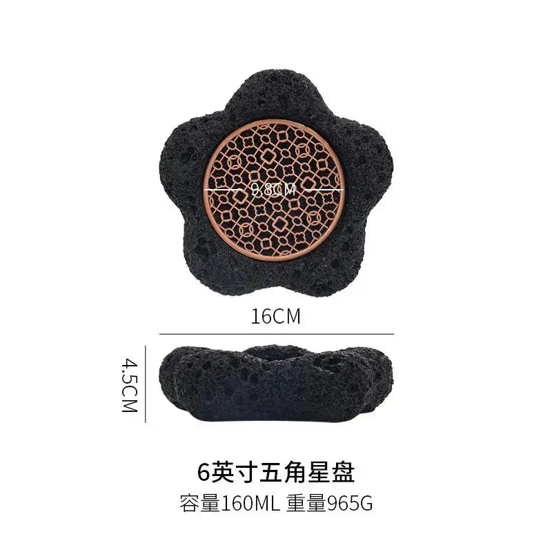 Japanese Tableware Rock Sushi Plate Coal Ball Volcanic Stone Swing Plate Steak Plate Hotel Creative Dining Plate Sushi Dish colegio culinario de morelia