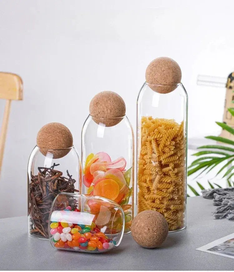 Glass Sealed Jar Kitchen Miscellaneous Grain Storage Jar Coffee Bean Transparent Glass Product Storage Jar colegio culinario de morelia