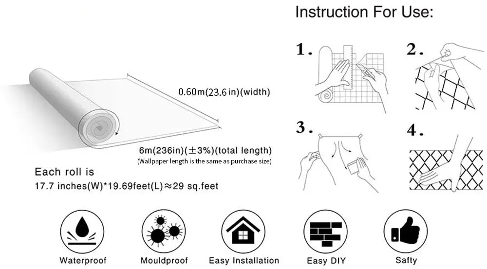 Width Marble Wallpaper Contact Paper Waterproof Oil-proof Wall Stickers PVC Self Adhesive Kitchen Ambry Countertop Home Decor Chef's Market