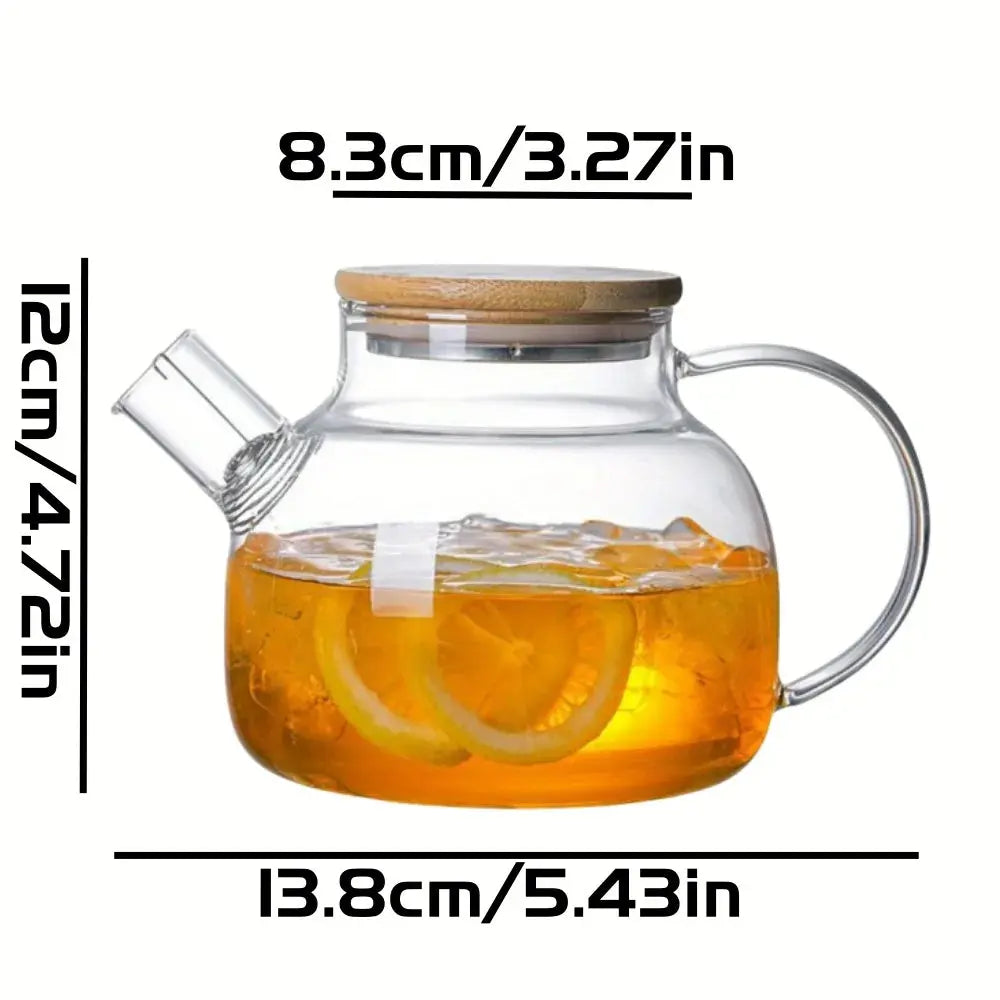 1L/1.8L Large Capacity Glass Teapot High Temperature Resistant Kettle for Steamed Juice Fruit & Iced Tea Home Kitchen Access colegio culinario de morelia