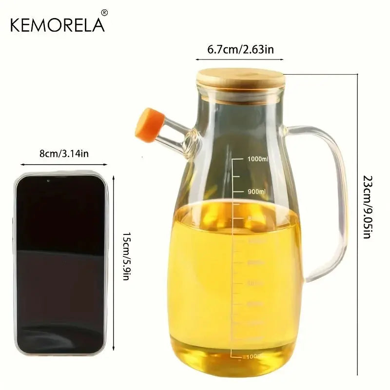 KEMORELA 1PC Glass Olive Oil Bottle BPF Oil Leak-Proof Bottle Kitchen Outdoor BBQ Picnic Condiment Container Kitchen Supplies colegio culinario de morelia