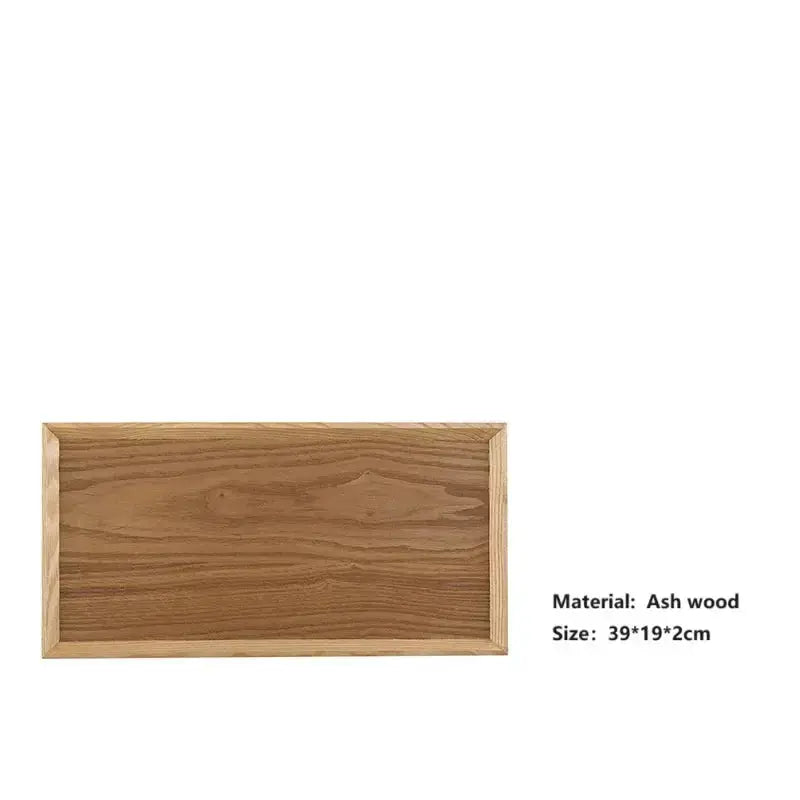 HeMu Natural Walnut Wooden Rectangular Tray Round Beech Handle Tray Kitchen Bread Fruit Shelving Restaurant Hotel Serving Tray colegio culinario de morelia