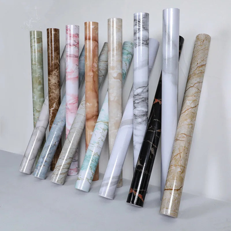 Width Marble Wallpaper Contact Paper Waterproof Oil-proof Wall Stickers PVC Self Adhesive Kitchen Ambry Countertop Home Decor Chef's Market