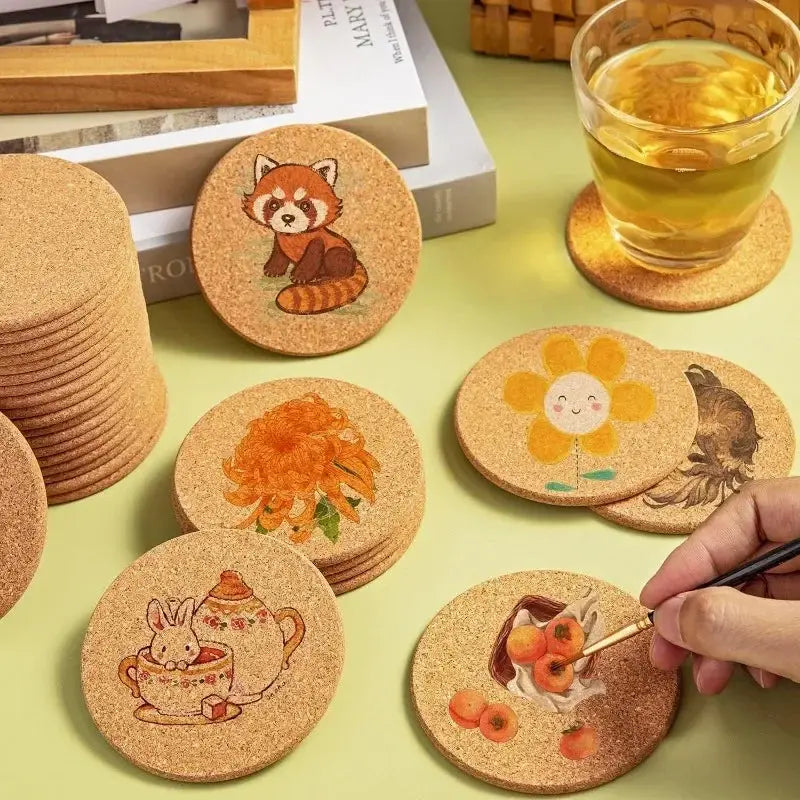 50/1PCS Non-Slip Cork Coaster Natural Round Wooden Cup Mat Heat Insulation Pads Tea Coffee Mug Drinks Holder Table Decoration colegio culinario de morelia