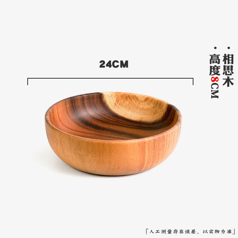 Extra Large Siwood Bowl Tray Set, Round Wooden Tray, Extra Large Salad Bowl, Solid Wood Tray, Custom Mixing Bowls, Ramen Chef's Market
