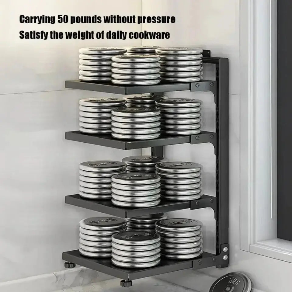 Kitchen Under Sink Pot Holder Multilayer Frying Pan Rice Cooker Seasoning Storage Rack Adjustable Stainless Steel Organizer colegio culinario de morelia