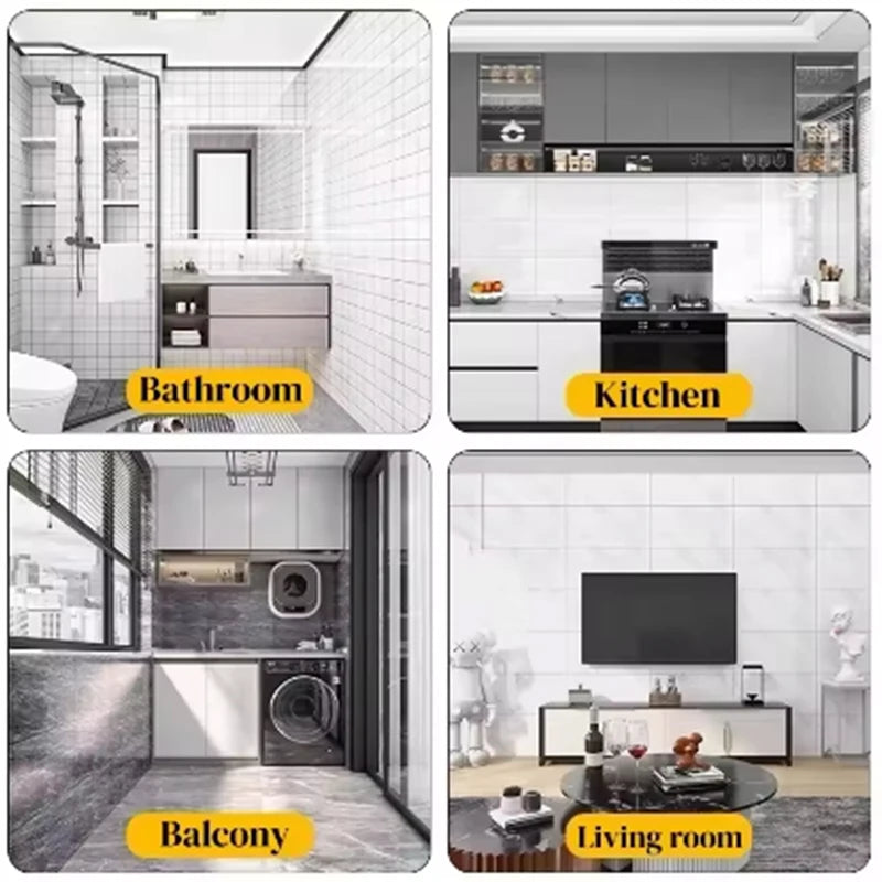1 roll marble thick foam imitation ceramic tile self-adhesive wallpaper bedroom wallpaper bathroom waterproof wall sticker Chef's Market